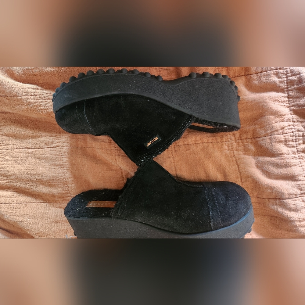 ROCKET DOG FRAN NUBUCK BLACK CLOG WOMEN’S SIZE 8.5 like new 3 inch heels no box. - Picture 4 of 6